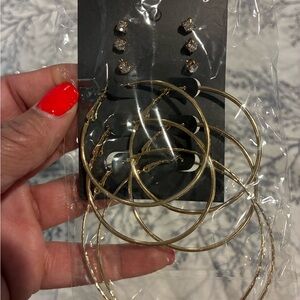 Elegant Gold Hoop and Stud Earring Set